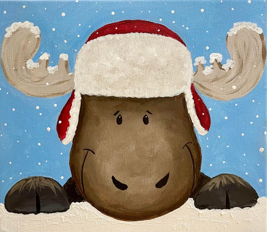 snowy moose painting