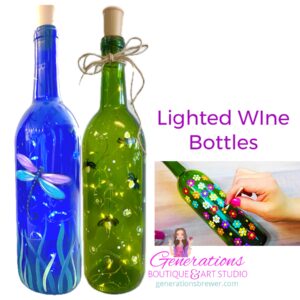 Lighted Wine Bottles