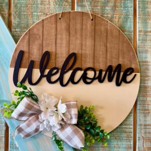 welcome sign with flowers